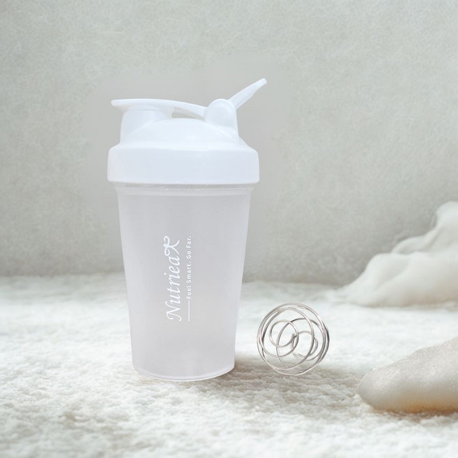 Nutriea R 搖搖杯 400ml 附鋼球, 1個, 冰川白 1個, 冰川白