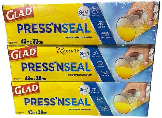 GLAD PRESS'N SEAL 強力保鮮膜 43m x 30cm, 1個, 43.4m