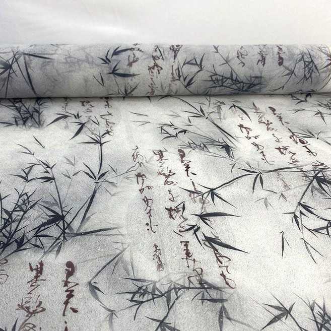 竹書法紗簾 復古古典紗幔 窗紗 背景裝飾紗, 墨黑