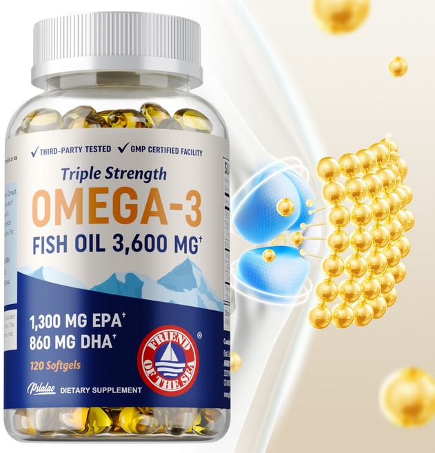 Pslalae 三倍強度Omega-3魚油 3 600mg (1 300mg EPA 860mg DHA), 120組