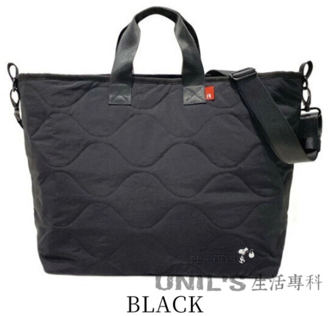 ROOTOTE SNOOPY 史努比 輕量大容量 托特包/側背包, 黑色