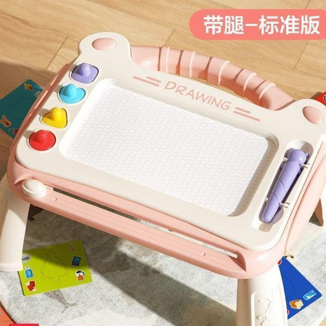 兒童磁性畫板 益智塗鴉寫字繪畫玩具, 1個, 新版升級 大號桌子+手提倆用款-粉色,1支畫板+4個印章, 粉色, 新版升級 大號桌子+手提倆用款