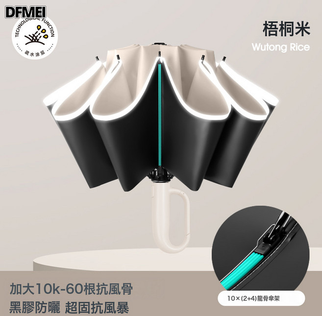 DFMEI 雨傘全自動加厚加大晴雨兩用摺疊抗風防暴雨防曬遮陽傘大號傘