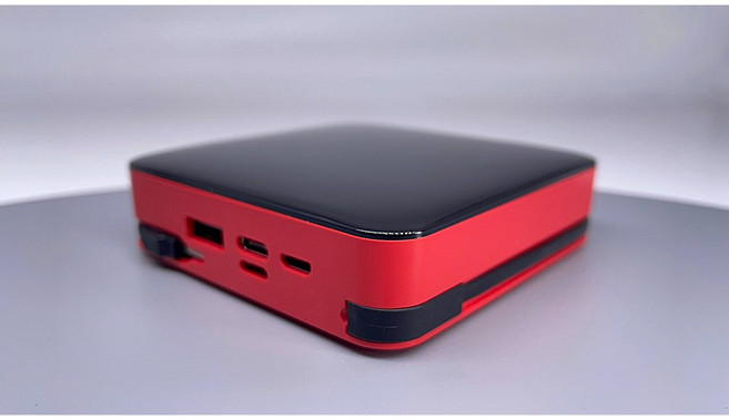 POLYBATT 10000mAh 行動電源,內建四合一充電線,2.4A 快充,台灣製造, 紅色