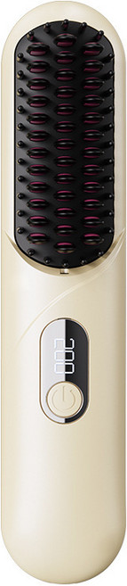 便攜無線直髮梳 負離子 卷直兩用 電動髮梳 蓬鬆造型, 夢幻粉, 4.5*20CM