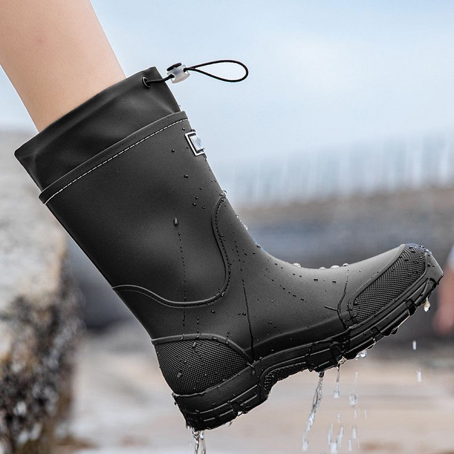 女款日系防滑防水雨靴 厚底膠鞋