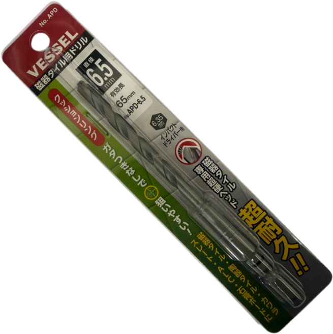 VESSEL六角柄萬用水泥鑽頭APD6.5, 1個