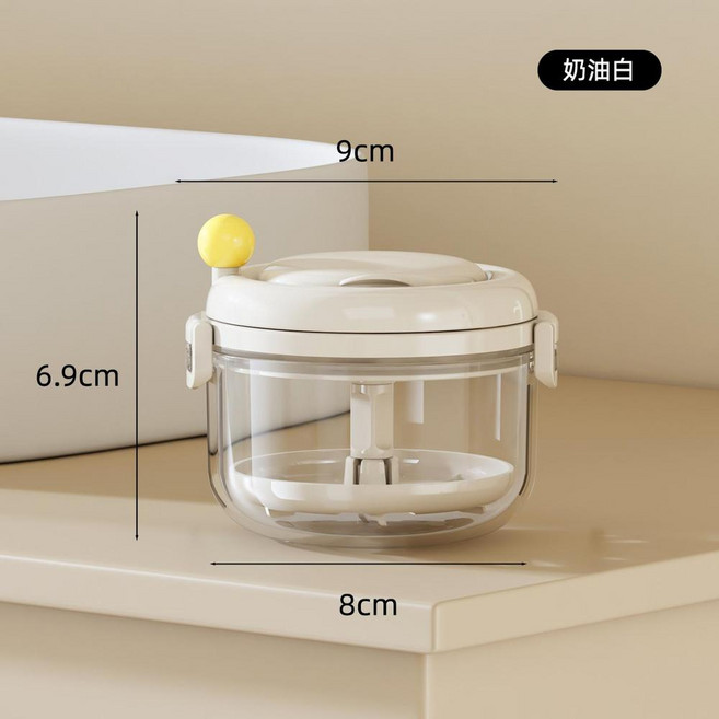 手搖式牙套清洗器 兒童正畸保持器假牙收納盒 奶油白, 多巴胺牙套盒奶油白清洗收納二合一, 1個