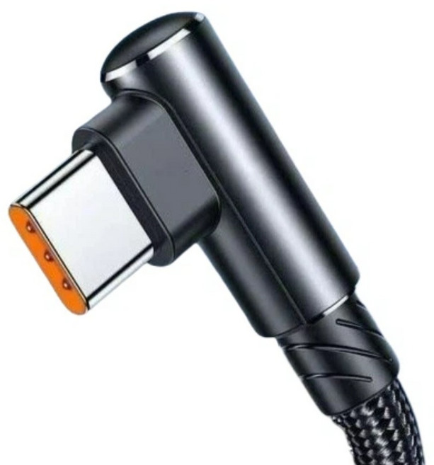 數據線 10A超級快充線 USB A toType-C彎頭數據線 適用Type-C接口手機充電線3米/2米/1米/0.3米, USB A to C 10A快充 蘋果勿選, 1個, 2m