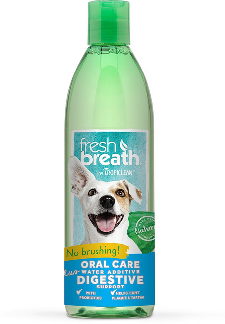 Petroyal 美國 Fresh breath 鮮呼吸 寵物專用潔牙水 幫助減少牙結石和牙菌斑, 1個, 消化潔牙水16oz*1瓶