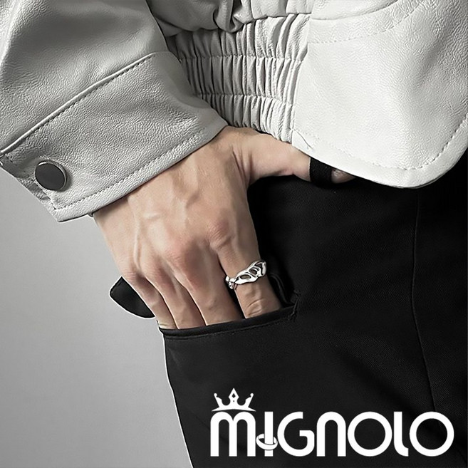 MIGNOLO 個性開口可調戒指 男女情侶對戒 時尚百搭
