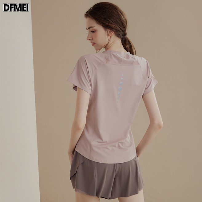 DFMEI VFT顯瘦速幹運動上衣女瑜伽服新款短袖t恤跑步訓練健身服夏季