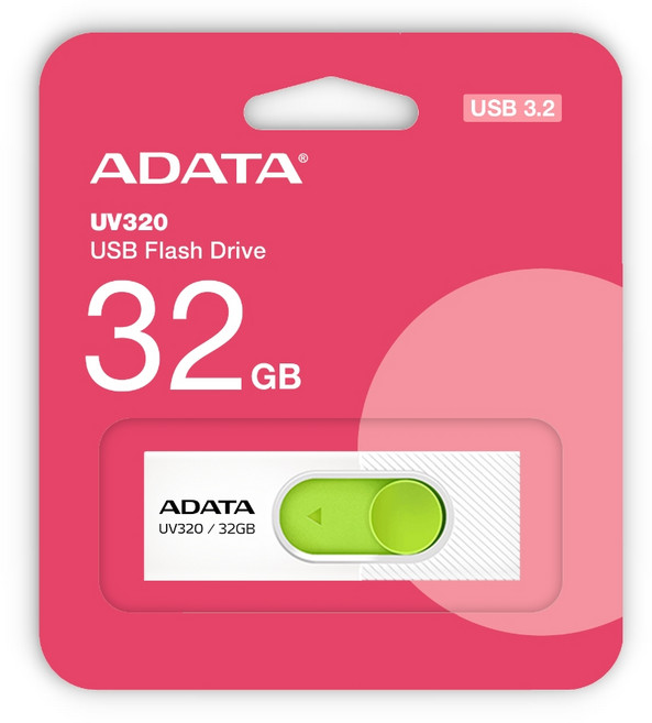 ADATA 威剛 UV320 時尚黑 亮麗白 32G 64G 128G USB 3.2 高速 隨身碟 原廠公司貨, 32GB, 1個