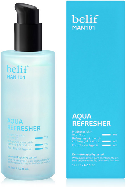 빌리프 맨올로지 101 아쿠아 리프레셔 125ml 옴므 스킨 남자 기초 화장품 퍼스트 수분에센스, 1개