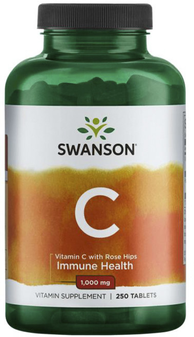 Swanson 斯旺森 玫瑰果維生素C錠 1000mg, 250顆, 1罐