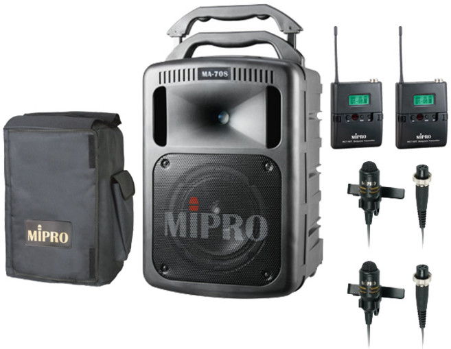 MIPRO MA-708 雙頻 豪華型無線擴音機, 無分色(含收納包), 1箱, 配2組領夾麥克風