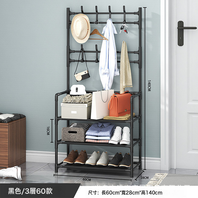 落地衣架簡易衣帽架多功能掛衣架宿舍家用防塵收納鞋架, 1個