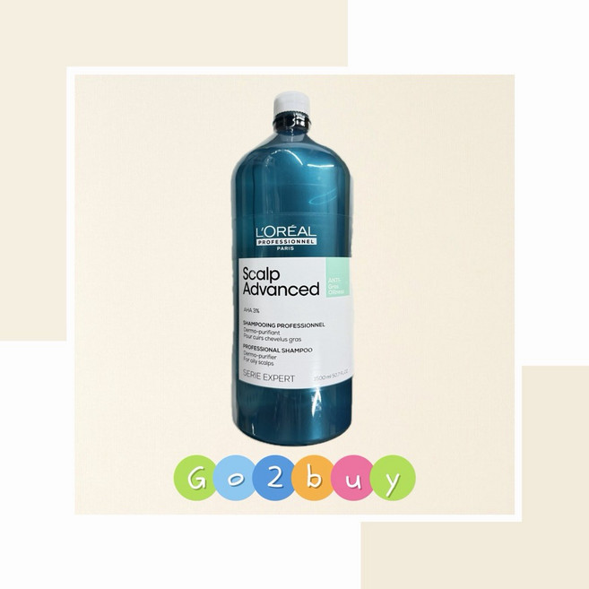 L'OREAL 絲漾博 Scalp Advanced 水楊酸控油洗髮精 1500ml, 1個, 1500ml 無押頭