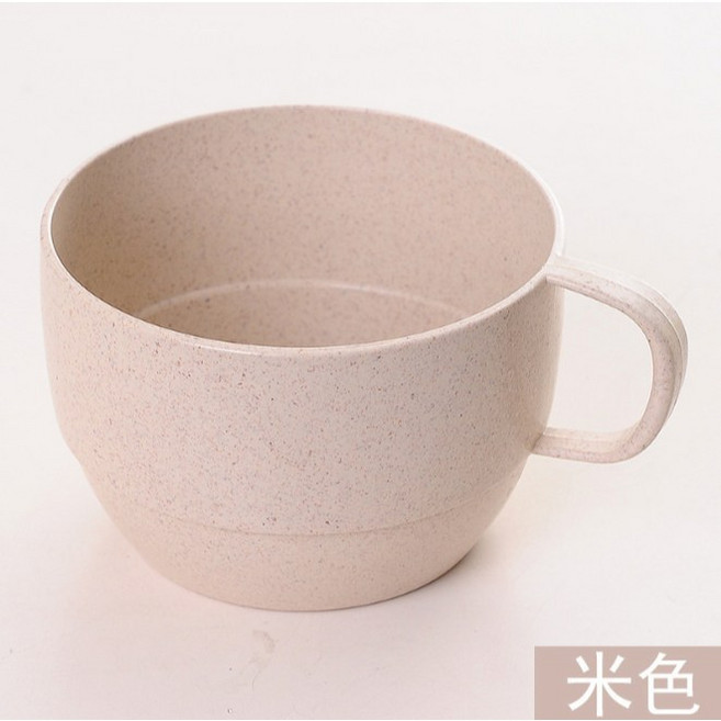 無印風廣口水杯 牛奶杯 咖啡杯 環保材質 350ml, 米色, 1個