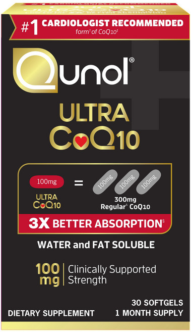 Qunol 超強效輔酶Q10 100毫克軟膠囊, 1個, 30錠