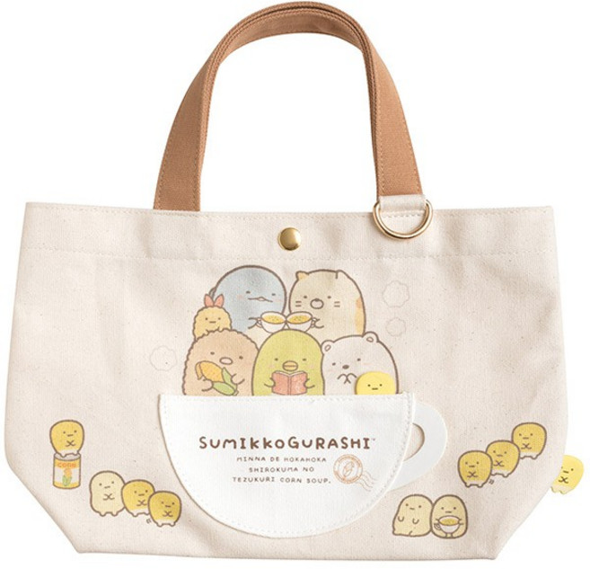 Sumikko Gurashi 角落生物 玉米湯篇 帆布手提袋 日本進口 正版