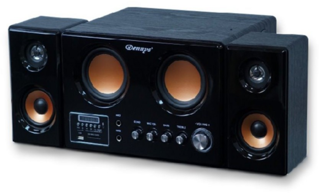 Dennys 藍牙2.1重低音多媒體木質音響 T-790BT (可遙控/可接麥克風), 黑木紋