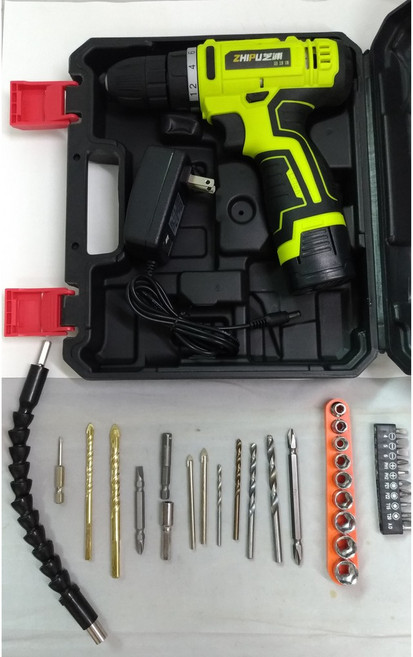芝浦 16.8V 鋰電充電鑽, 1個, 新款16.8V一電一充_塑盒工具組