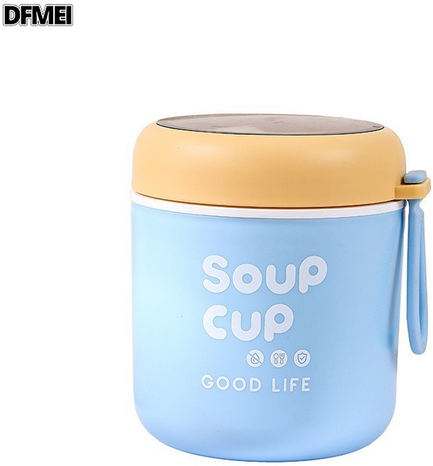 DFMEI 可微波爐加熱辦公室帶飯飯盒上班族專用通勤便攜保溫碗304不鏽鋼, 1個, 藍色(微波爐加熱)塑料款