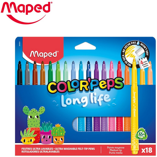 Maped 長效型彩色筆 24色, 1個, 18色