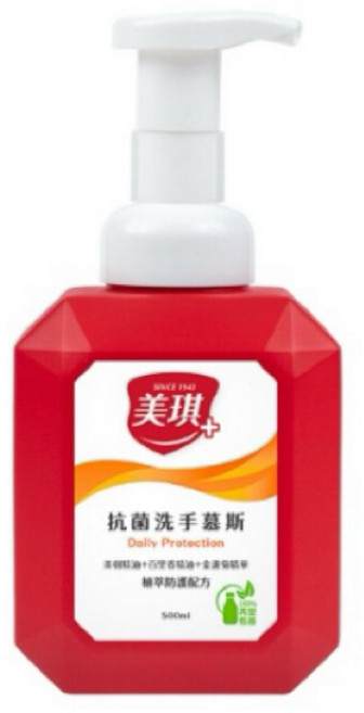 美琪洗手慕斯 植萃配方 茶樹精油 溫和潔淨 500ml, 1件