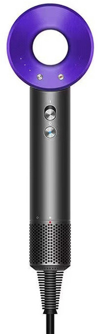 高速無葉電吹風機家用負離子大功率速幹恒溫護發無刷吹風機, 美規1.8米(110V), 夢幻紫單嘴+支架