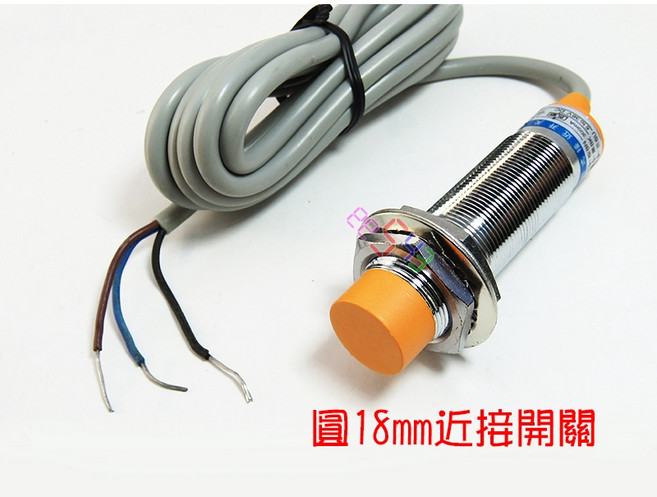 圓18-10可調距電容式近接開關.圓形接近開關12v24v非金屬感測散料桶料飼料傳感器感應器, 1個, NPN-NC