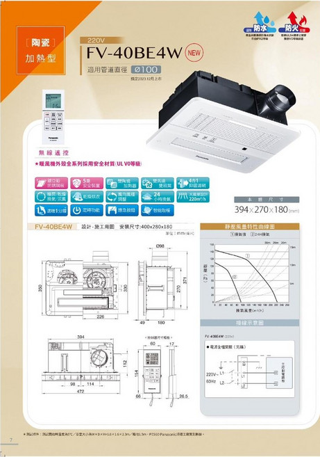 Panasonic 浴室換氣乾燥機 暖風型