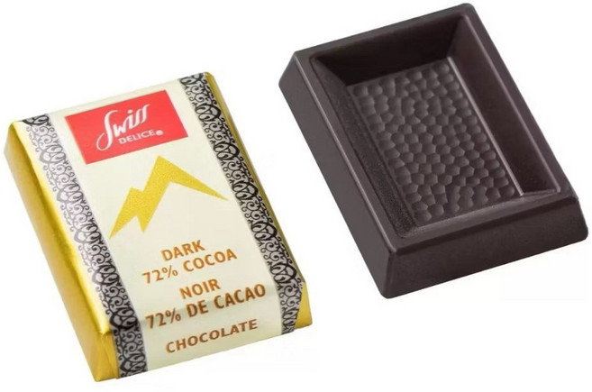 Swiss Delice 72% 可可黑巧克力, 1個, 單個