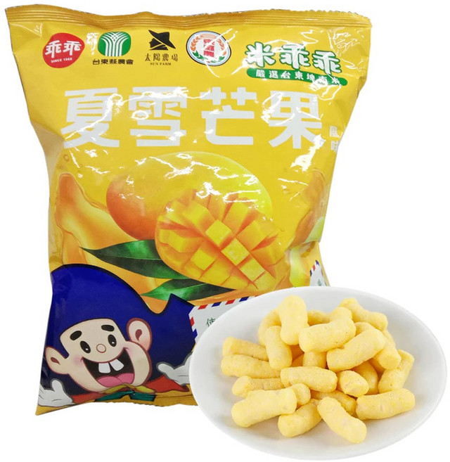 台東縣農會 太陽農場 夏雪芒果/木鱉果哈密瓜風味米乖乖 52g, 1包