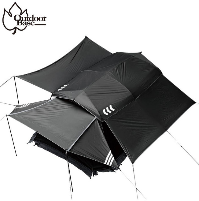 OutdoorBase 沙丘光影隧道帳 4-6人帳 一房一廳 露營帳篷, 闇影, 隧道帳