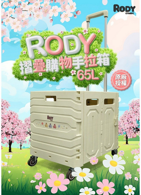 RODY WS19-R 四輪折疊購物箱 摺疊置物手拉箱, 1個