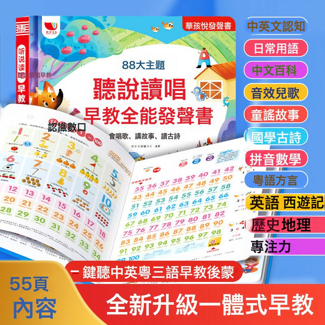 DFMEI 會說話的早教有聲書0-6歲幼兒啓蒙早教書兒童玩具學霸點讀學習機, 【充電款】孩悅第九代0-9歲(紅色封面)嚴控到手59.9:如圖