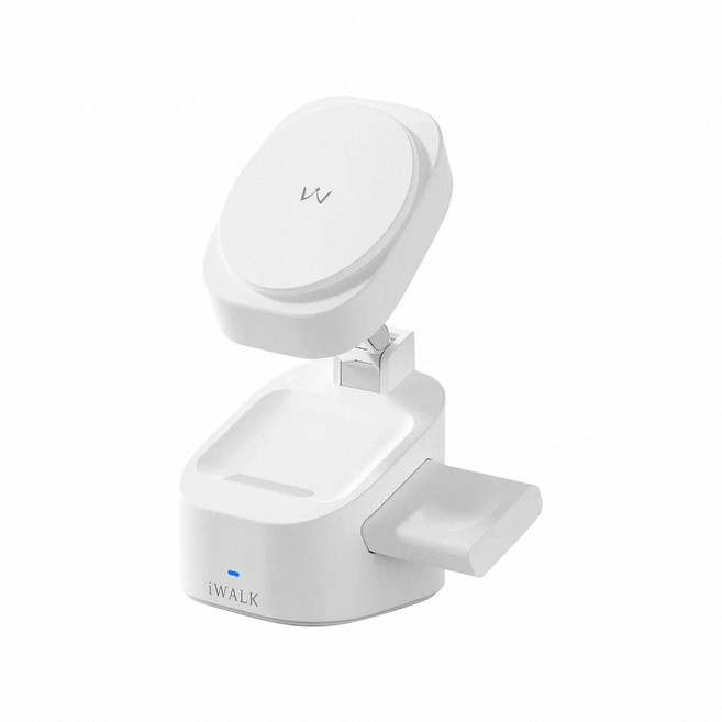 iWALK 魔方三合一磁吸無線充電摺疊支架, 三合一充電摺疊支架 白色, 1個