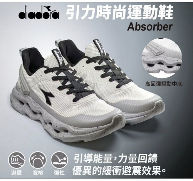 DIADORA 迪亞多納 男鞋 DA71609 寬楦 輕量透氣 吸震回彈 緩衝柔軟足弓支撐 耐磨抓地慢跑鞋