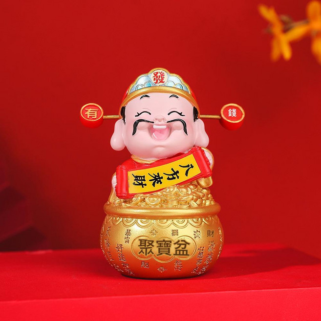 財神爺擺件 富貴滿盆, 中號八方來財, 1個