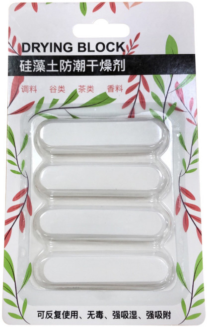 硅藻土乾燥棒 一卡 除濕乾燥 抑菌除臭 循環使用, 4個, 硅藻土乾燥條, 16g