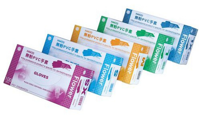 三花 H443 無粉PVC手套 100入, 1個, XL