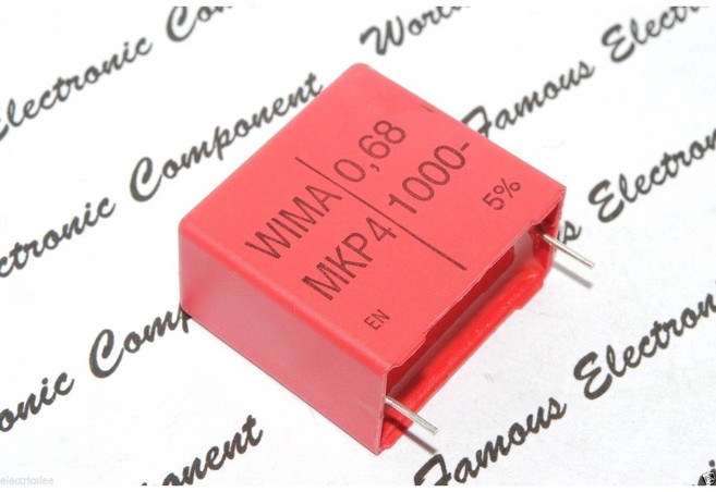 WIMA MKP4 0.68uF (680nF) 1000V 5% 腳距27.5mm 立式金屬膜電容, 1個