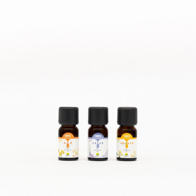 果芫田手工坊 永久花蠟菊 波旁天竺葵 特級依蘭依蘭 純粹精油組合, 1個, 黑色,S