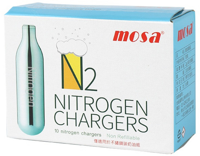 【10盒組】mosa CO2氣泡氣彈 N2O奶油氣彈 N2氮氣氣彈 MIT原廠公司貨, 10個, 2g N2氮氣氣彈