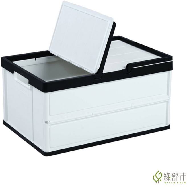 GREEN CALM 露營摺疊收納箱 多功能整理箱 可堆疊, FB-4531HL經典黑, 1個
