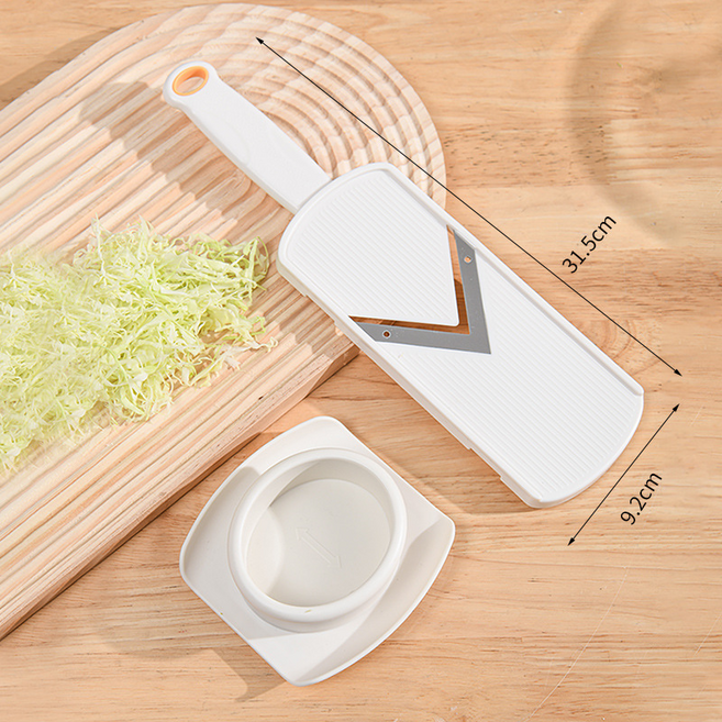 GUEFOON 家用高麗菜刨絲器, 1個, 珍珠白色+護手器:如圖所示(8906)
