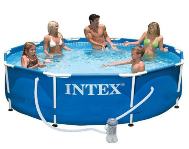 INTEX 金屬支架圓形框架泳池 305*76cm, 1個, 支架泳池送過濾器