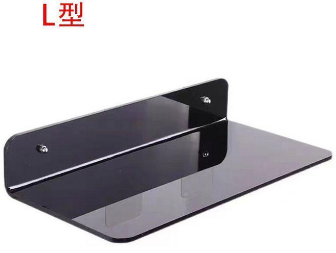亞克力置物架 壁掛隔板 免打孔 U型, 黑色L型,20*10